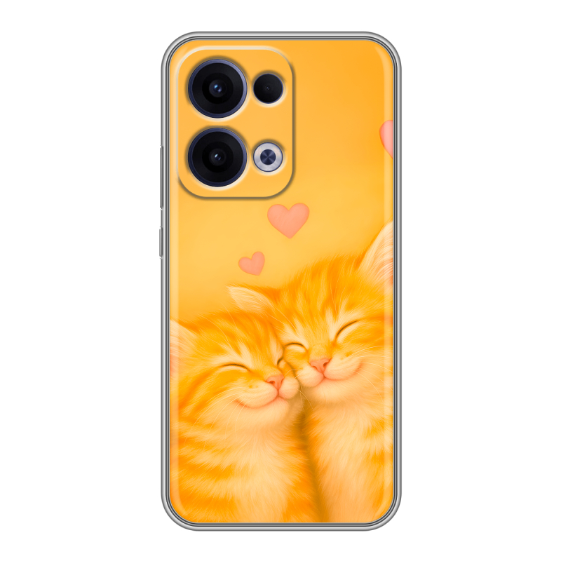 Силиконовый чехол на OPPO Reno13 с принтом Милые котята Силиконовый чехол на OPPO Reno13 с принтом Милые котята