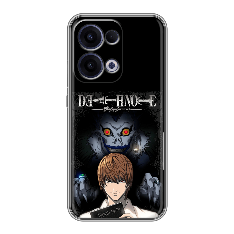 Силиконовый чехол на OPPO Reno13 с принтом Death note Тетрадь смерти Силиконовый чехол на OPPO Reno13 с принтом Death note Тетрадь смерти