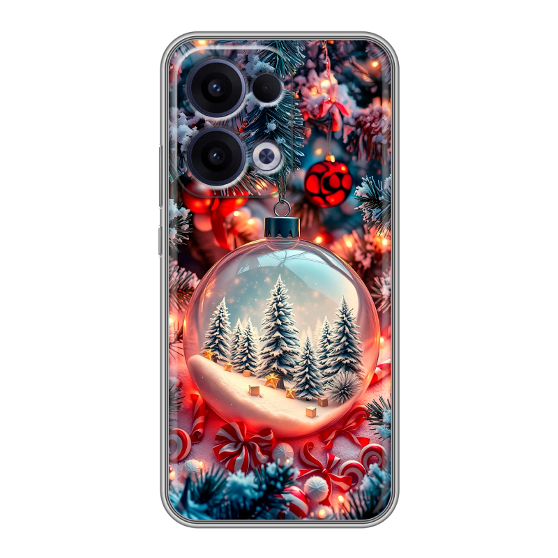 Силиконовый чехол на OPPO Reno13 с принтом Новый год Силиконовый чехол на OPPO Reno13 с принтом Новый год