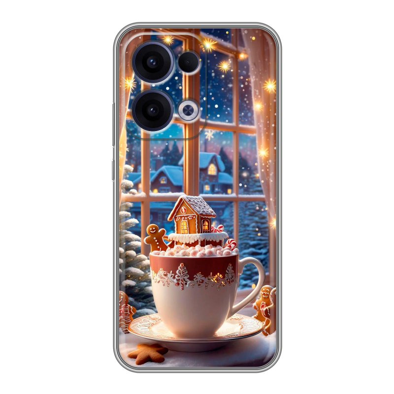 Силиконовый чехол на OPPO Reno13 с принтом Новый год Силиконовый чехол на OPPO Reno13 с принтом Новый год