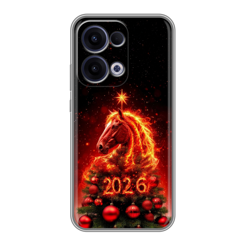 Силиконовый чехол на OPPO Reno13 с принтом Новый год Силиконовый чехол на OPPO Reno13 с принтом Новый год