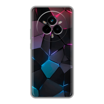 Силиконовый чехол на Realme 14 Pro с принтом Геометрия неона