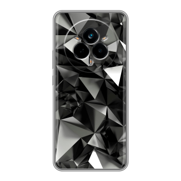 Силиконовый чехол на Realme 14 Pro с принтом Черные кристаллы