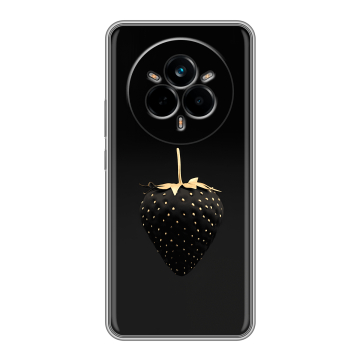 Силиконовый чехол на Realme 14 Pro с принтом Черная клубника
