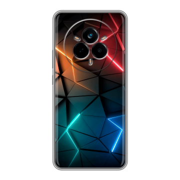 Силиконовый чехол на Realme 14 Pro с принтом Абстракция неон
