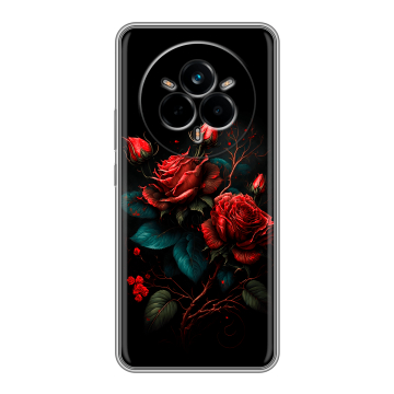 Силиконовый чехол на Realme 14 Pro с принтом Розы красные