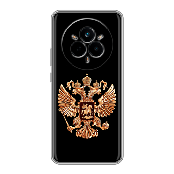 Силиконовый чехол на Realme 14 Pro с принтом Герб России золотой Силиконовый чехол на Realme 14 Pro с принтом Герб России золотой