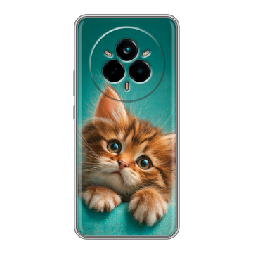 Силиконовый чехол на Realme 14 Pro с принтом котенок