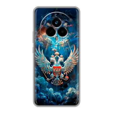 Силиконовый чехол на Realme 14 Pro с принтом Герб флаг России