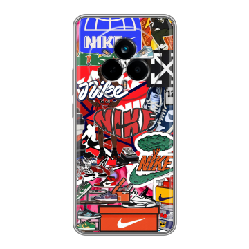 Силиконовый чехол на Realme 14 Pro с принтом Найк Nike яркий