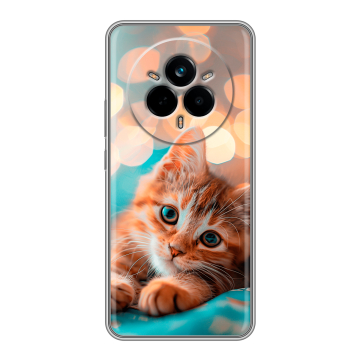 Силиконовый чехол на Realme 14 Pro с принтом котик