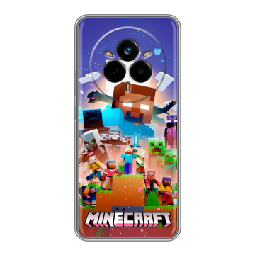 Силиконовый чехол на Realme 14 Pro с принтом Майнкрафт Minecraft Силиконовый чехол на Realme 14 Pro с принтом Майнкрафт Minecraft