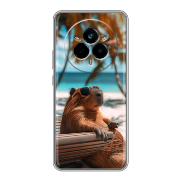 Силиконовый чехол на Realme 14 Pro с принтом Капибара