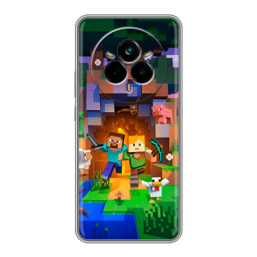 Силиконовый чехол на Realme 14 Pro с принтом Майнкрафт Minecraft Силиконовый чехол на Realme 14 Pro с принтом Майнкрафт Minecraft