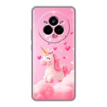Силиконовый чехол на Realme 14 Pro с принтом Единорог