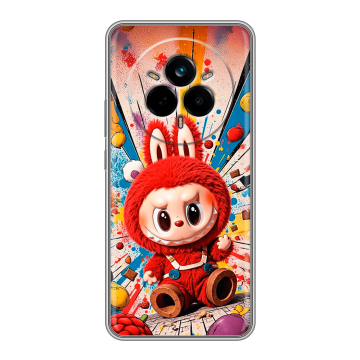 Силиконовый чехол на Realme 14 Pro с принтом Labubu Лабубу