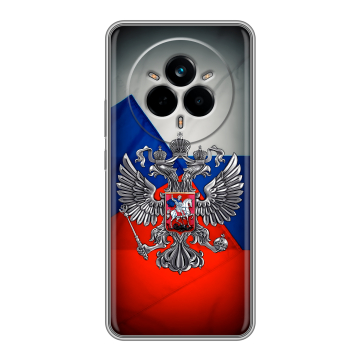 Силиконовый чехол на Realme 14 Pro с принтом Флаг России