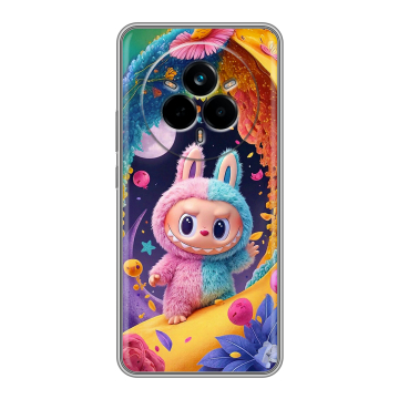 Силиконовый чехол на Realme 14 Pro с принтом Labubu Лабубу Силиконовый чехол на Realme 14 Pro с принтом Labubu Лабубу