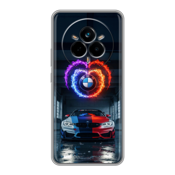 Силиконовый чехол на Realme 14 Pro с принтом BMW БМВ