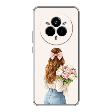 Силиконовый чехол на Realme 14 Pro с принтом женский