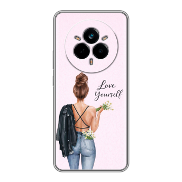 Силиконовый чехол на Realme 14 Pro с принтом женский
