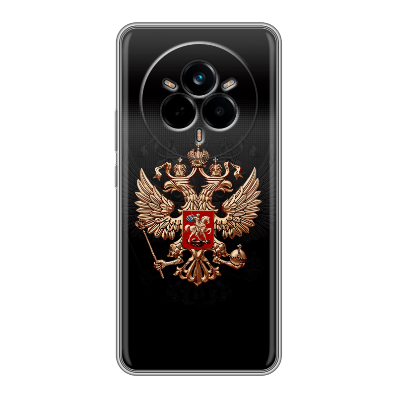 Силиконовый чехол на Realme 14 Pro с принтом Герб России Силиконовый чехол на Realme 14 Pro с принтом Герб России