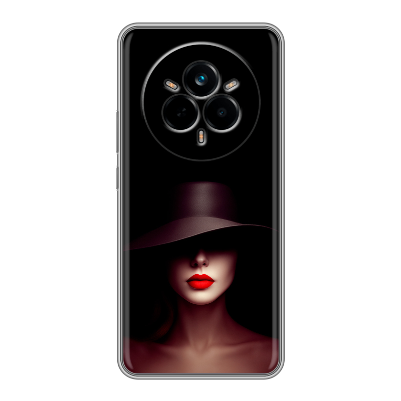 Силиконовый чехол на Realme 14 Pro с принтом Девушка в шляпе Силиконовый чехол на Realme 14 Pro с принтом Девушка в шляпе