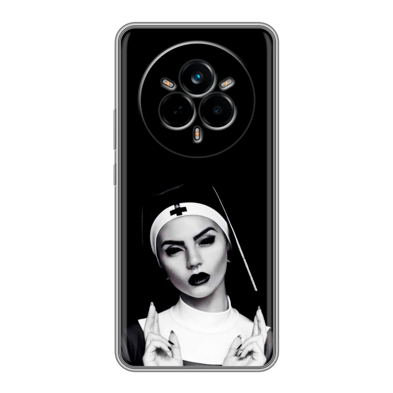 Силиконовый чехол на Realme 14 Pro с принтом монашка Силиконовый чехол на Realme 14 Pro с принтом монашка