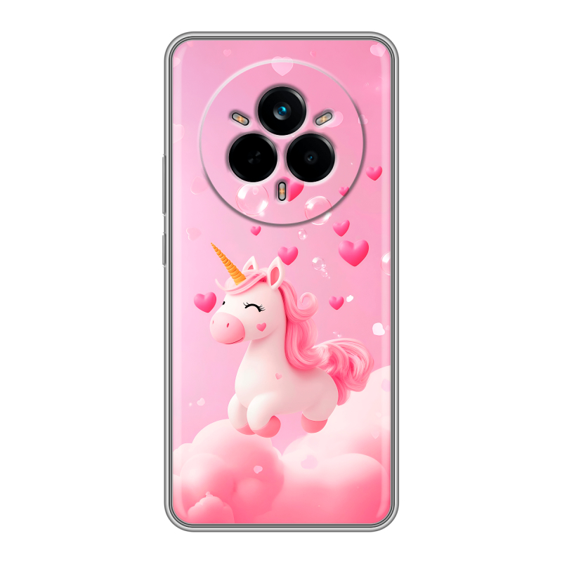 Силиконовый чехол на Realme 14 Pro с принтом Единорог Силиконовый чехол на Realme 14 Pro с принтом Единорог