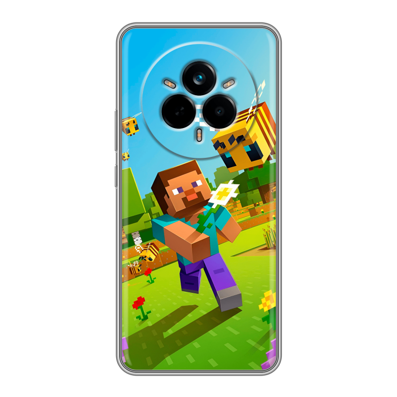 Силиконовый чехол на Realme 14 Pro с принтом Майнкрафт Minecraft Силиконовый чехол на Realme 14 Pro с принтом Майнкрафт Minecraft