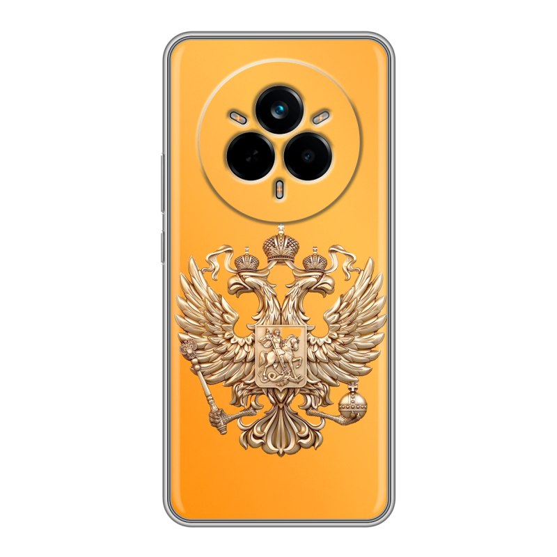 Силиконовый чехол на Realme 14 Pro с принтом Герб Флаг России Силиконовый чехол на Realme 14 Pro с принтом Герб Флаг России