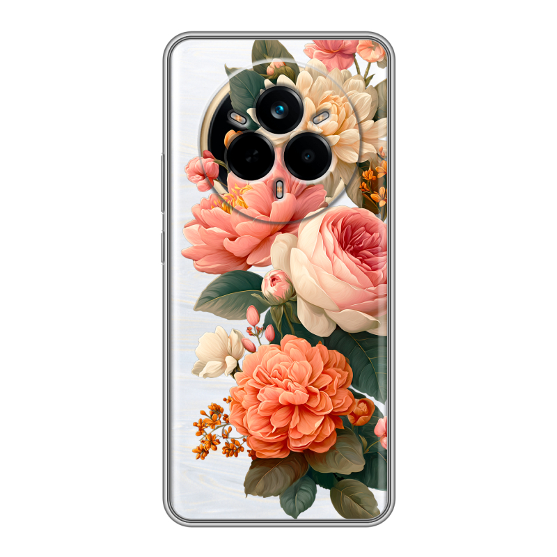 Силиконовый чехол на Realme 14 Pro с принтом цветы Силиконовый чехол на Realme 14 Pro с принтом цветы