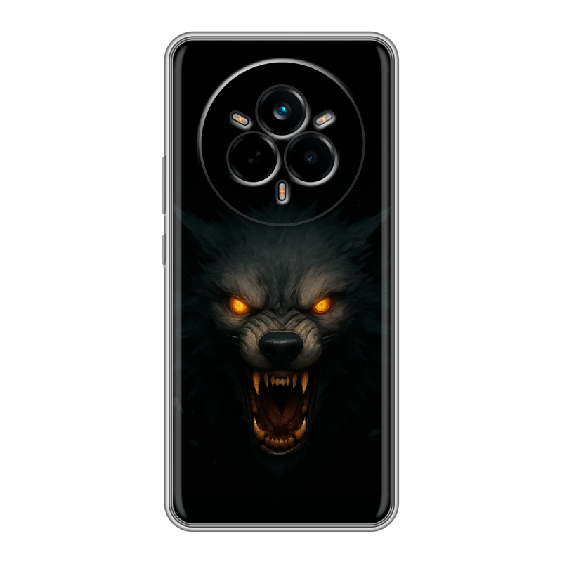 Силиконовый чехол на Realme 14 Pro с принтом Волк Силиконовый чехол на Realme 14 Pro с принтом Волк