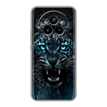 Силиконовый чехол на Realme 14 Pro Plus с принтом Темный леопард