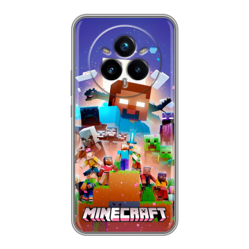 Силиконовый чехол на Realme 14 Pro Plus с принтом Майнкрафт Minecraft
