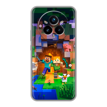 Силиконовый чехол на Realme 14 Pro Plus с принтом Майнкрафт Minecraft