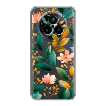 Силиконовый чехол на Realme 14 Pro Plus с принтом Цветы паттерн