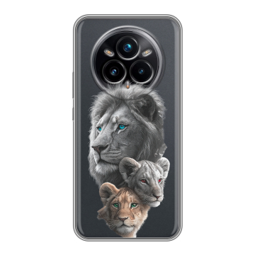Силиконовый чехол на Realme 14 Pro Plus с принтом Львы