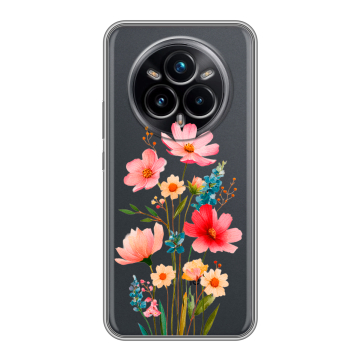 Силиконовый чехол на Realme 14 Pro Plus с принтом Цветы