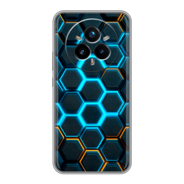 Силиконовый чехол на Realme 14 Pro Plus с принтом Неоновые соты