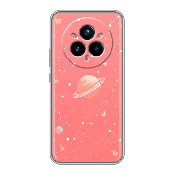 Силиконовый чехол на Realme 14 Pro Plus с принтом Розовый космос