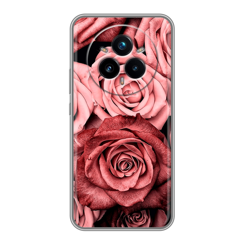 Силиконовый чехол на Realme 14 Pro Plus с принтом Цветы розы Силиконовый чехол на Realme 14 Pro Plus с принтом Цветы розы