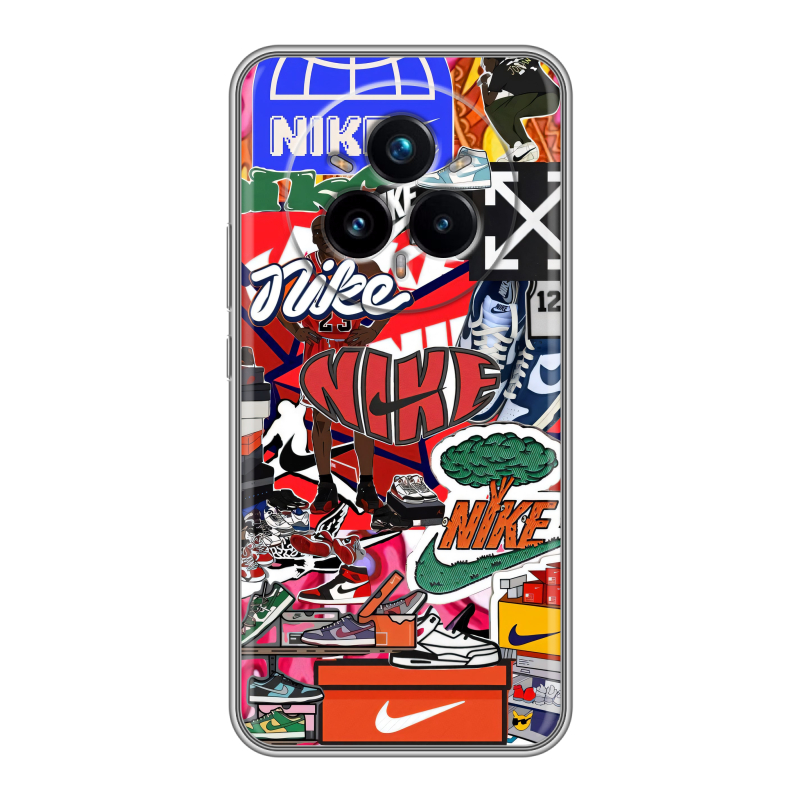 Силиконовый чехол на Realme 14 Pro Plus с принтом Найк Nike яркий Силиконовый чехол на Realme 14 Pro Plus с принтом Найк Nike яркий