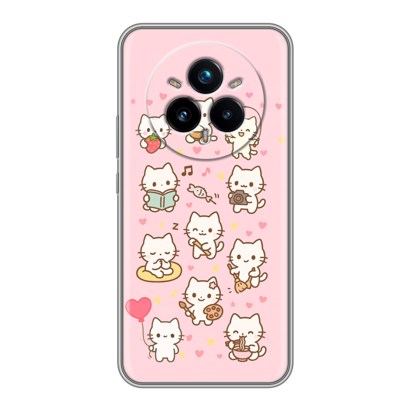 Силиконовый чехол на Realme 14 Pro Plus с принтом Hello Kitty Хелоу Кити Силиконовый чехол на Realme 14 Pro Plus с принтом Hello Kitty Хелоу Кити