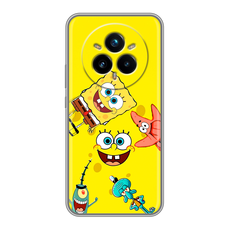 Силиконовый чехол на Realme 14 Pro Plus с принтом Спанч боб Спанчбоб Силиконовый чехол на Realme 14 Pro Plus с принтом Спанч боб Спанчбоб