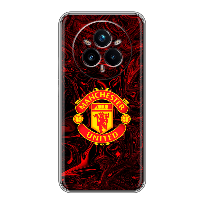 Силиконовый чехол на Realme 14 Pro Plus с принтом Manchester United Силиконовый чехол на Realme 14 Pro Plus с принтом Manchester United