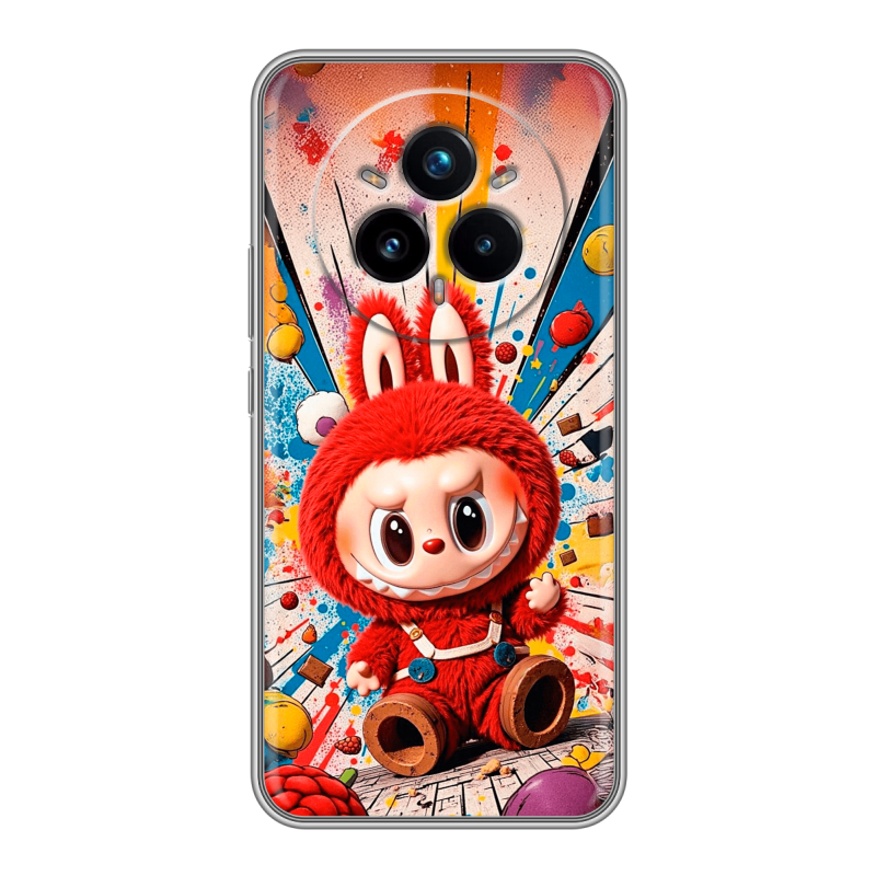 Силиконовый чехол на Realme 14 Pro Plus с принтом Labubu Лабубу Силиконовый чехол на Realme 14 Pro Plus с принтом Labubu Лабубу