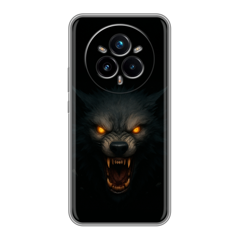 Силиконовый чехол на Realme 14 Pro Plus с принтом Волк Силиконовый чехол на Realme 14 Pro Plus с принтом Волк