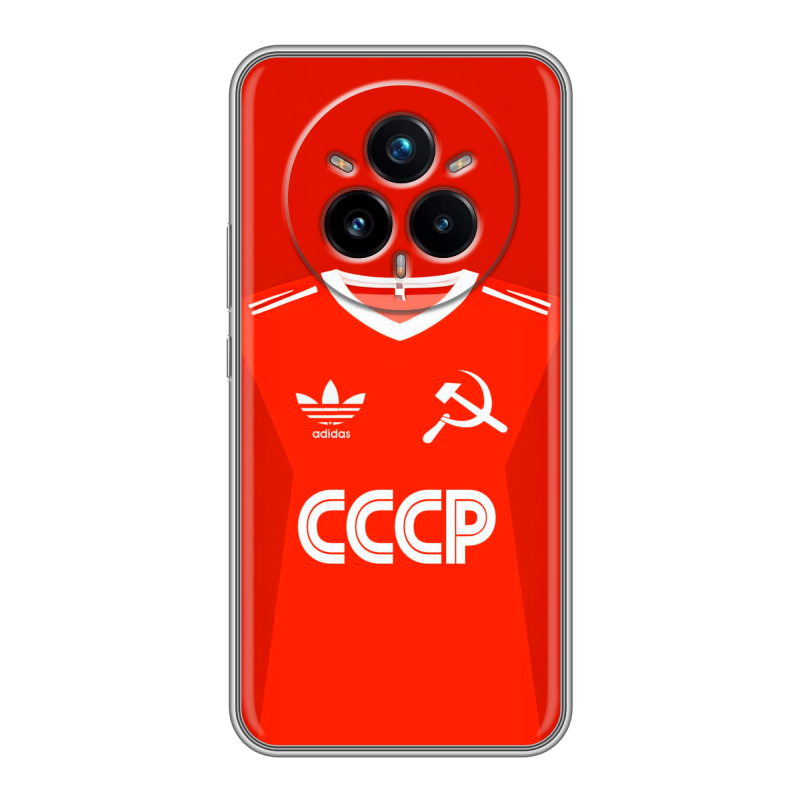 Силиконовый чехол на Realme 14 Pro Plus с принтом Флаг Герб СССР Силиконовый чехол на Realme 14 Pro Plus с принтом Флаг Герб СССР