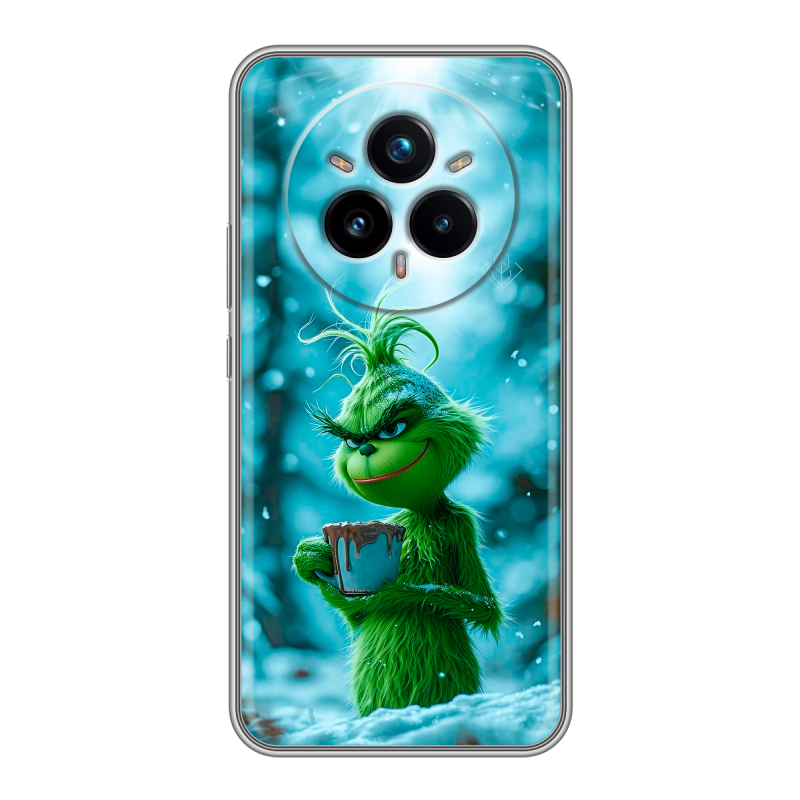 Силиконовый чехол на Realme 14 Pro Plus с принтом Новый год гринч Силиконовый чехол на Realme 14 Pro Plus с принтом Новый год гринч